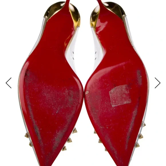 Christian Louboutin Gold and Clear Heels - Picture 5 of 5